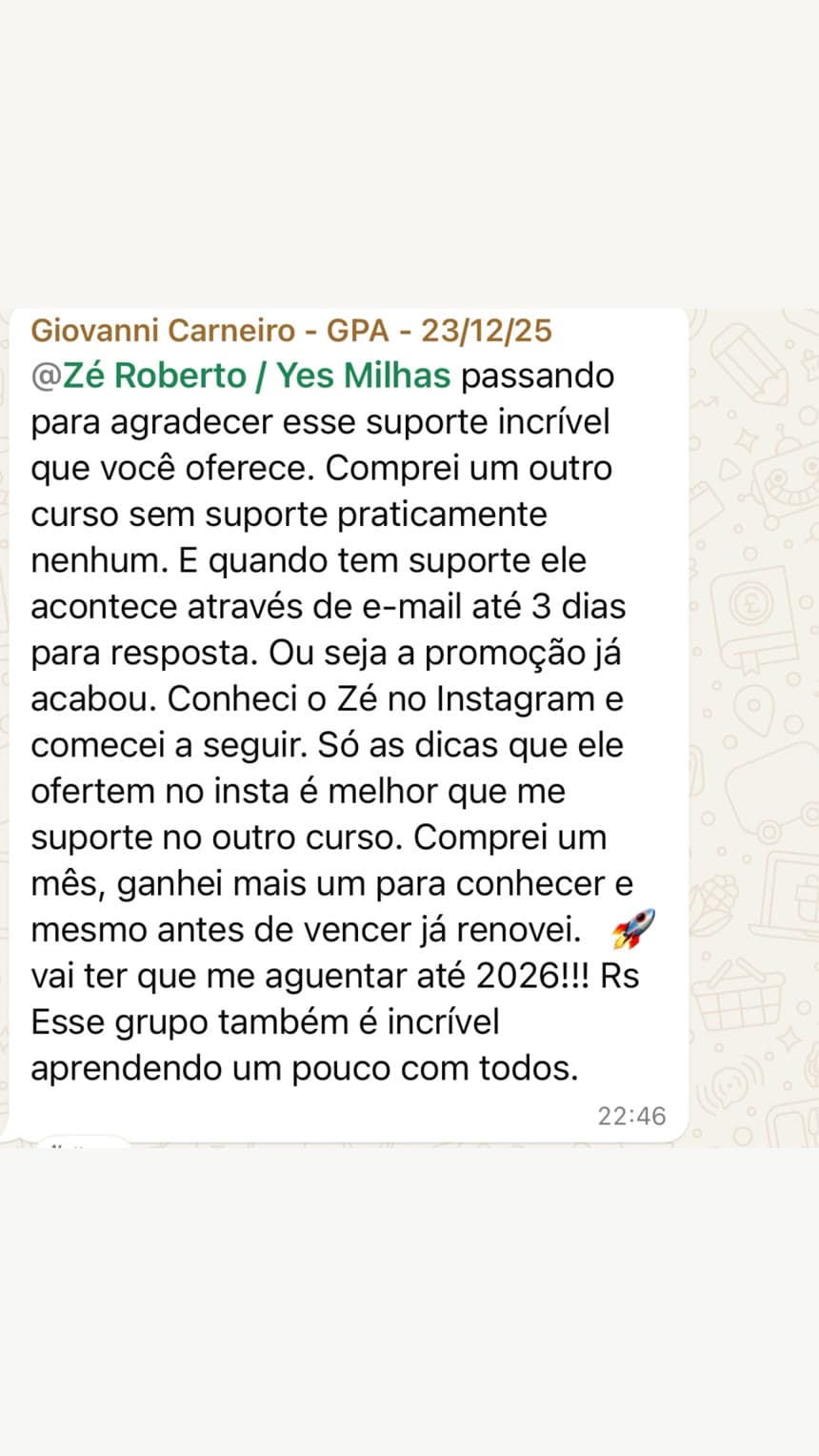 Mensagem de Giovanni