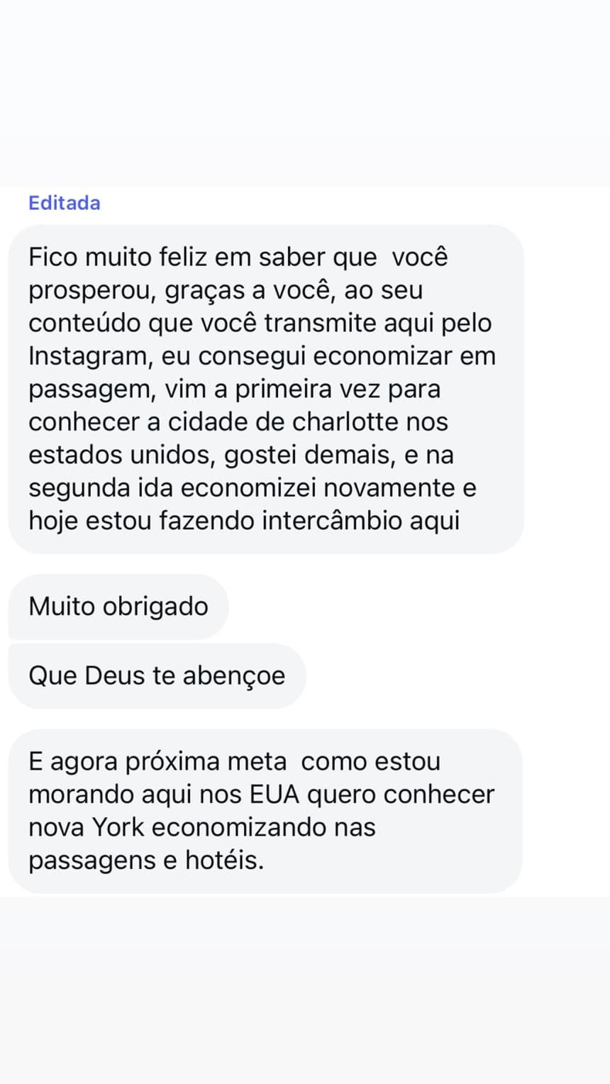 Mensagem de Aluno do grupo