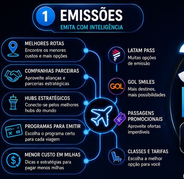 O mapa Emissões, ampliado: gol, azul e latam: como achar passagem barata, melhores rotas, tabela fixa, avianca, copa, air canada e tap: os programas da star alliance, american, iberia, british, qatar e finnair: os da one world, air europa e virgin atlantic, ferramentas de busca: google flights, seats.aero, seatspy, flightconnections.